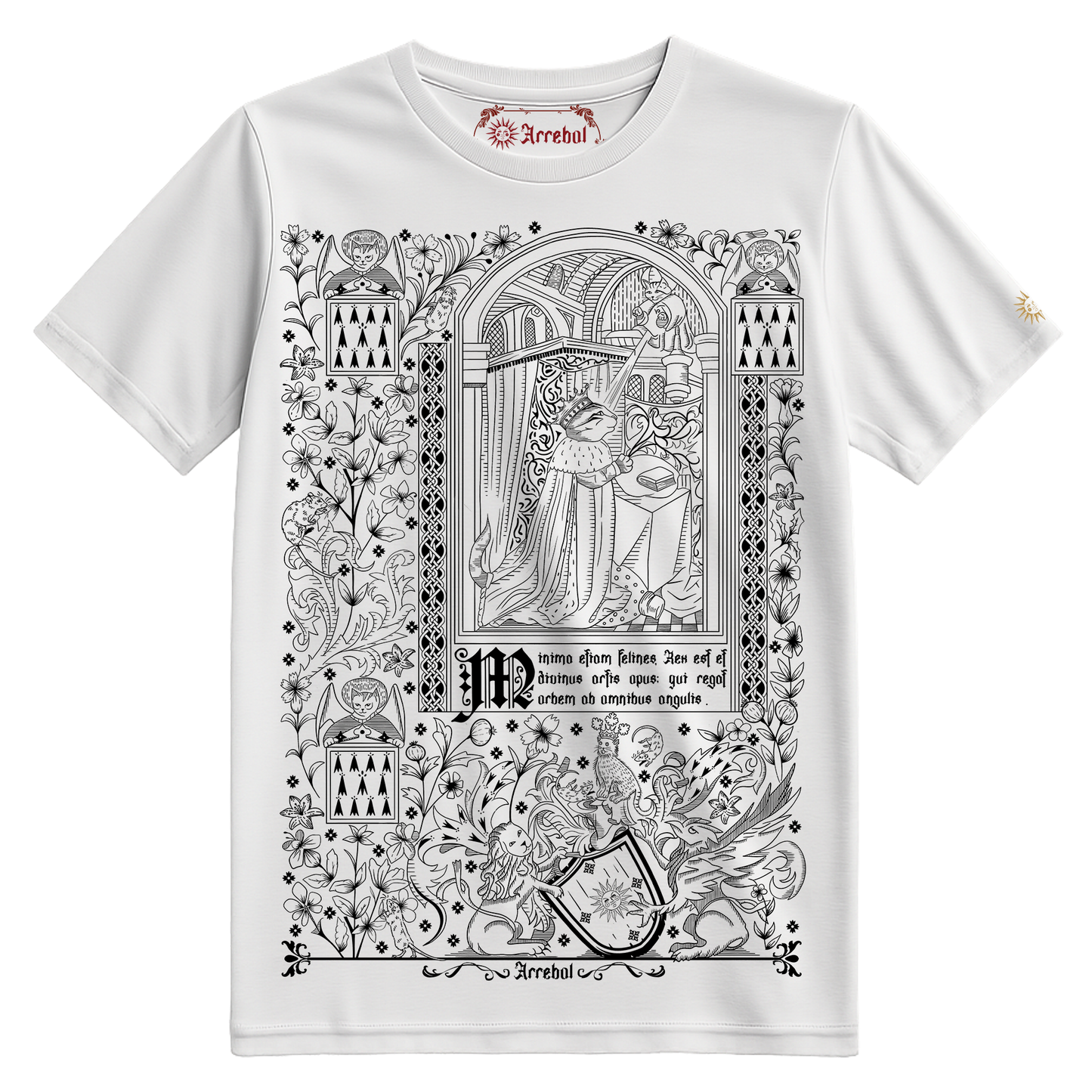 REY GATO - MEDIEVAL - ANIMALES - POLERA