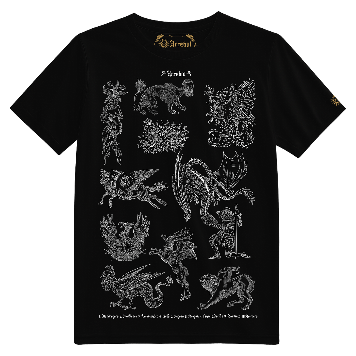 BESTIARIO - MEDIEVAL -  CRIATURAS MAGICAS - POLERAS