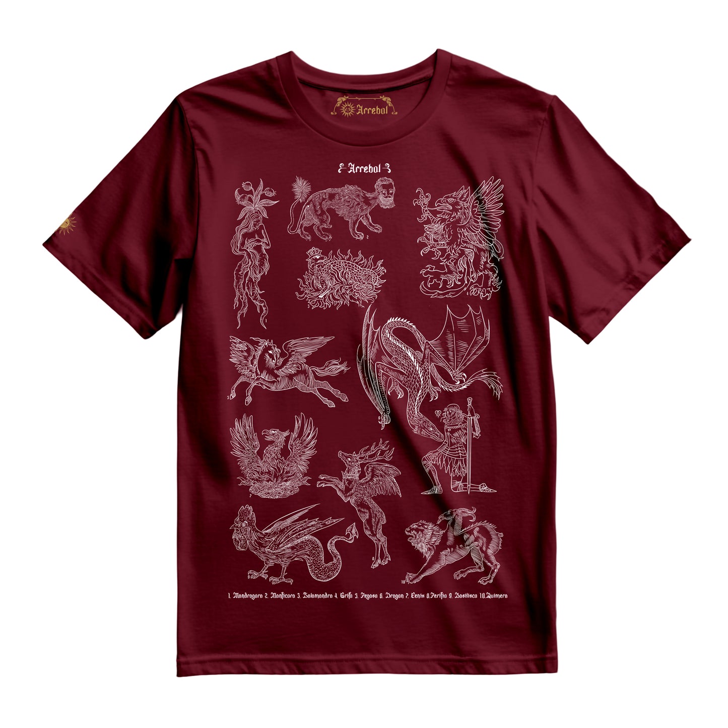 BESTIARIO - MEDIEVAL -  CRIATURAS MAGICAS - POLERAS