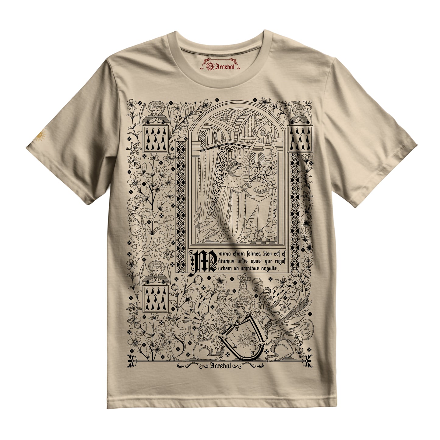 REY GATO - MEDIEVAL - ANIMALES - POLERA