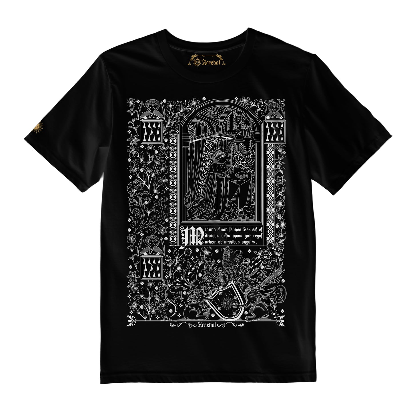 REY GATO - MEDIEVAL - ANIMALES - POLERA